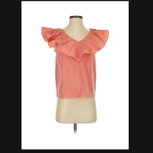 Rebecca Taylor Coral Ruffled Blouse